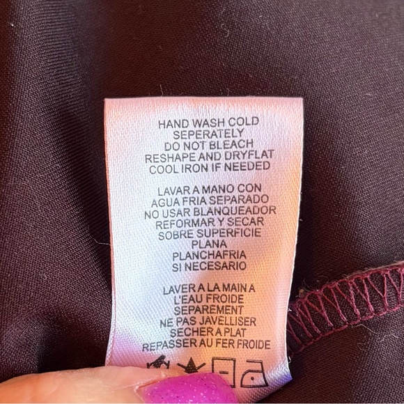 •Nina Leonard• Faux Suede Burgundy Shift Dress - Size XL - Picture 7 of 8